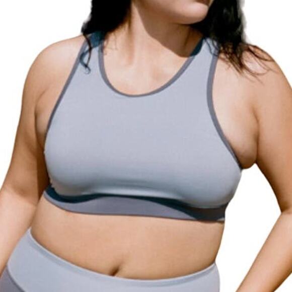 Parks Project Glacier Trail Blue Gray Crop Top Racerback Sports Bra S NEW Tags - Picture 2 of 6